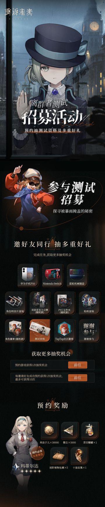 【已开奖】离群者测试招募活动正式开启！