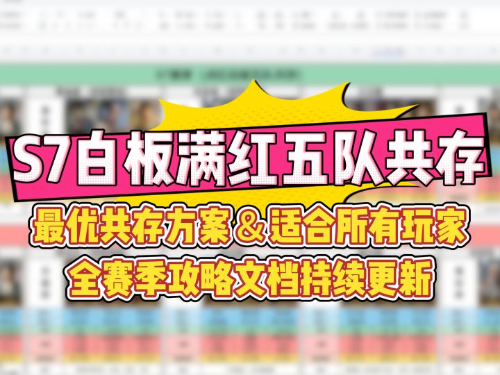 S7白板满红五队共存最优方案截图