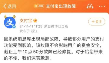关于支付宝支付异常的公告