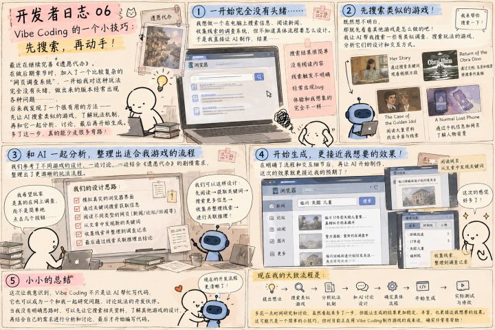 开发者日志 06|Vibe Coding 的一个小技巧:先搜索,再动手!截图