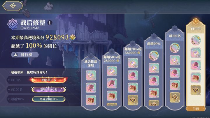 逆境之塔微氪玩家个人记录92.8w分截图