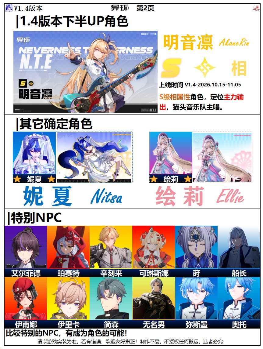 异环资讯:1.5角色确定,EXE+曳尔沐 2