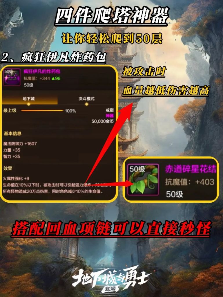 DNF手游(四件爬塔神器)让你轻松上五十层 2