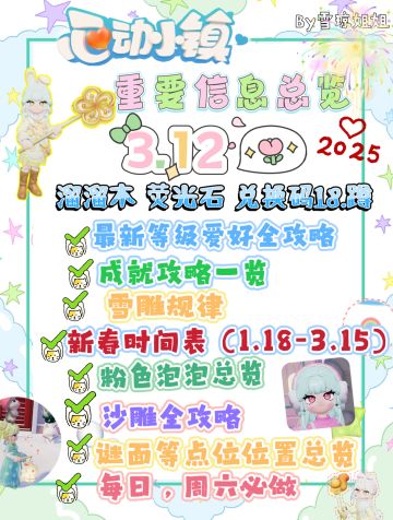 3.12心动小镇硬核资源及各项所需攻略一览