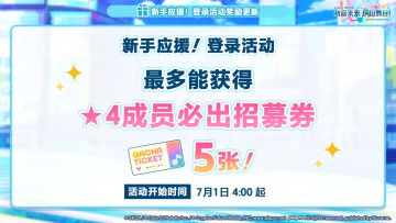 新手应援！登录活动奖励即将更新！