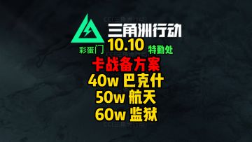 10.10绝密机密卡战备，彩蛋门，特勤处
