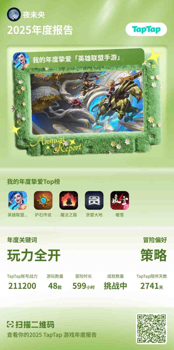 #我的2025年度游戏报告 玩力全开。今年还在别的平台玩了好长时间 月圆之夜。截图