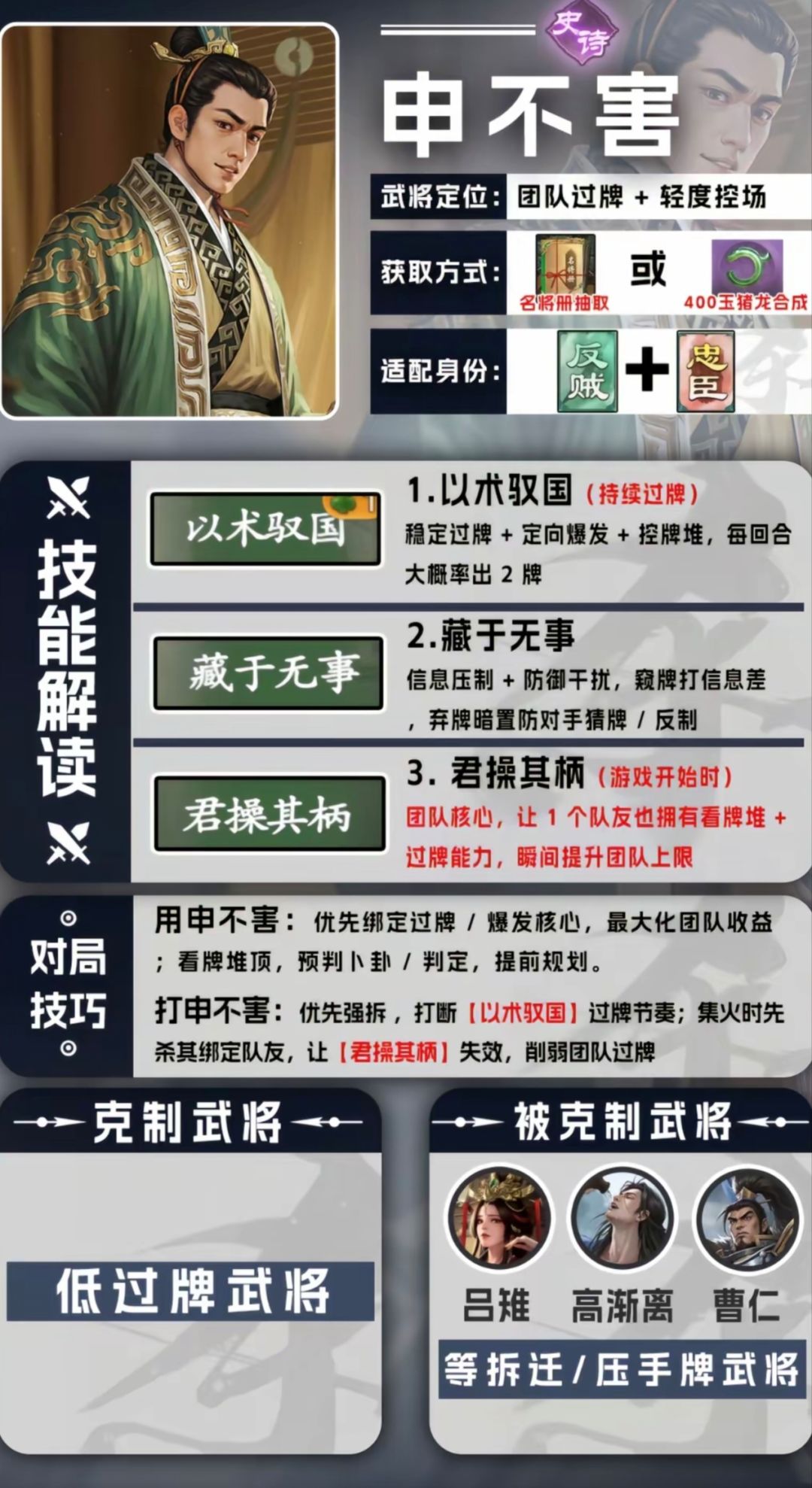 名将杀申不害一图流 1