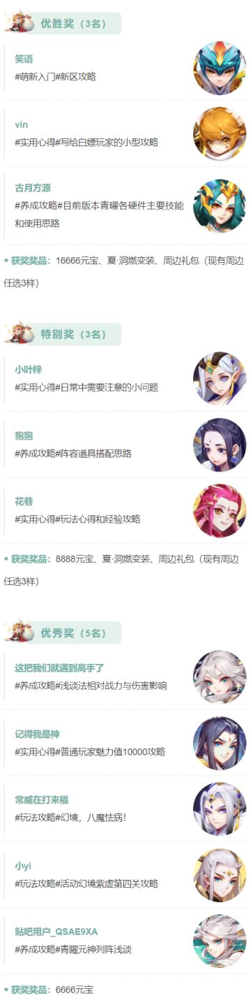 #三界召集令#获奖名单揭晓！