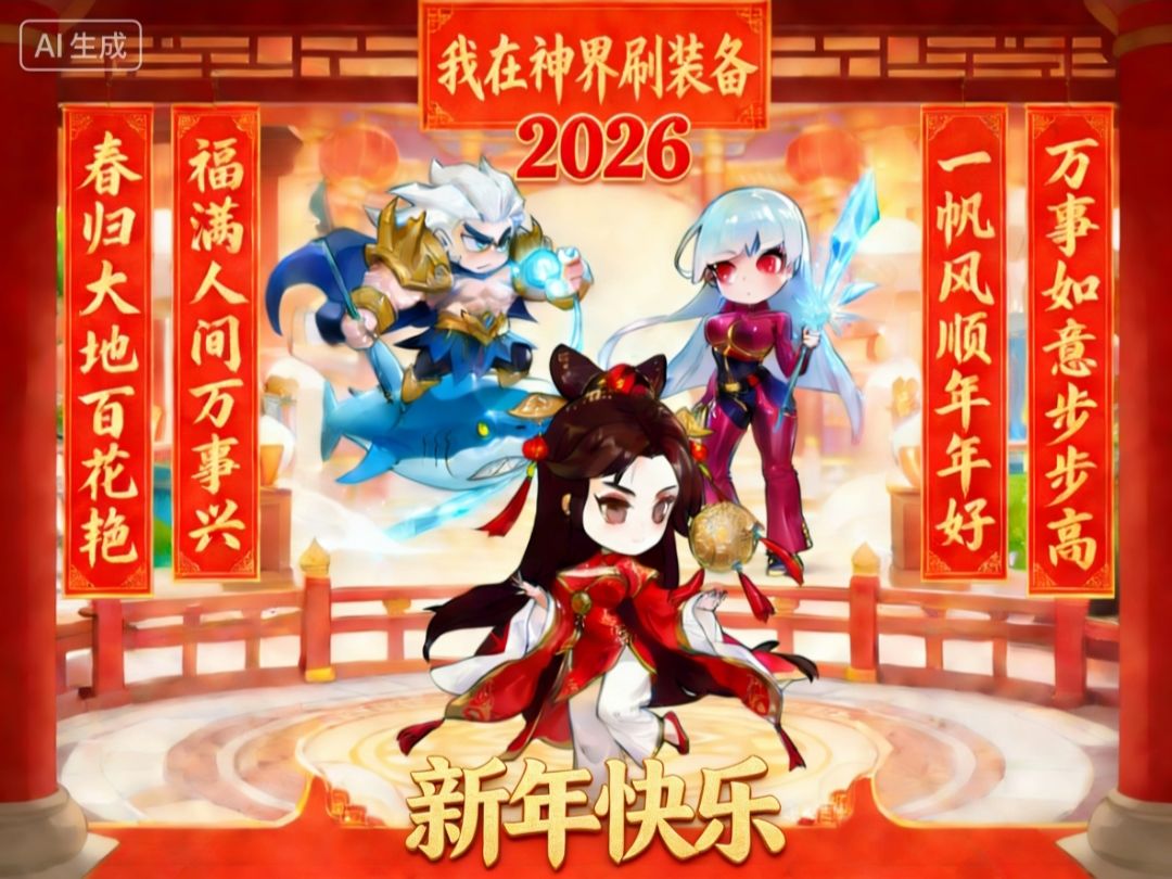 笔墨绘新春,《我在神界刷装备》新春贺图 1