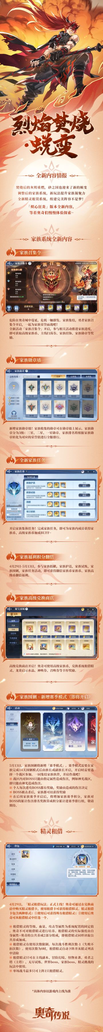 【烈焰焚烧•蜕变】家族玩法全新改版，精灵租借系统上线！