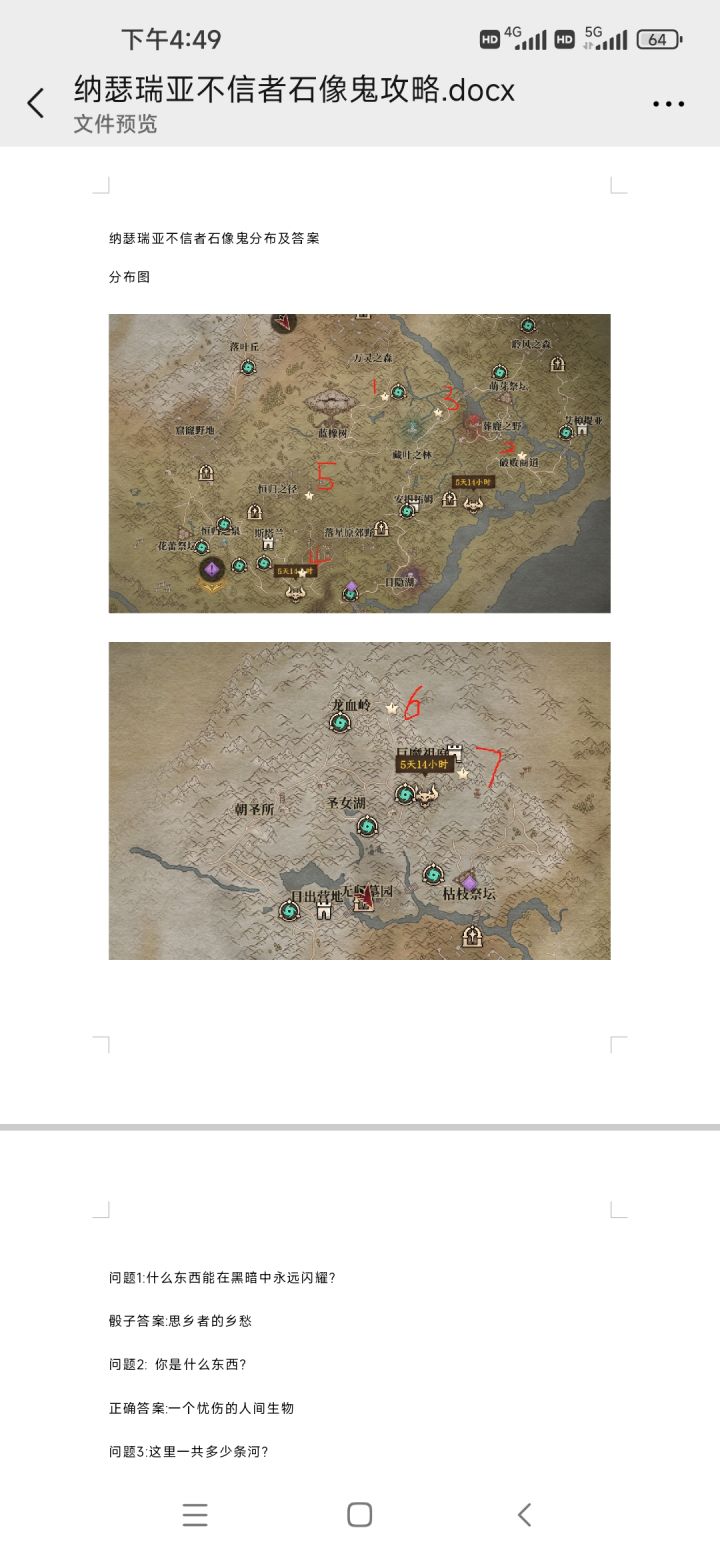 【赤鸦攻略组】纳瑟瑞亚石像鬼分布及答案截图