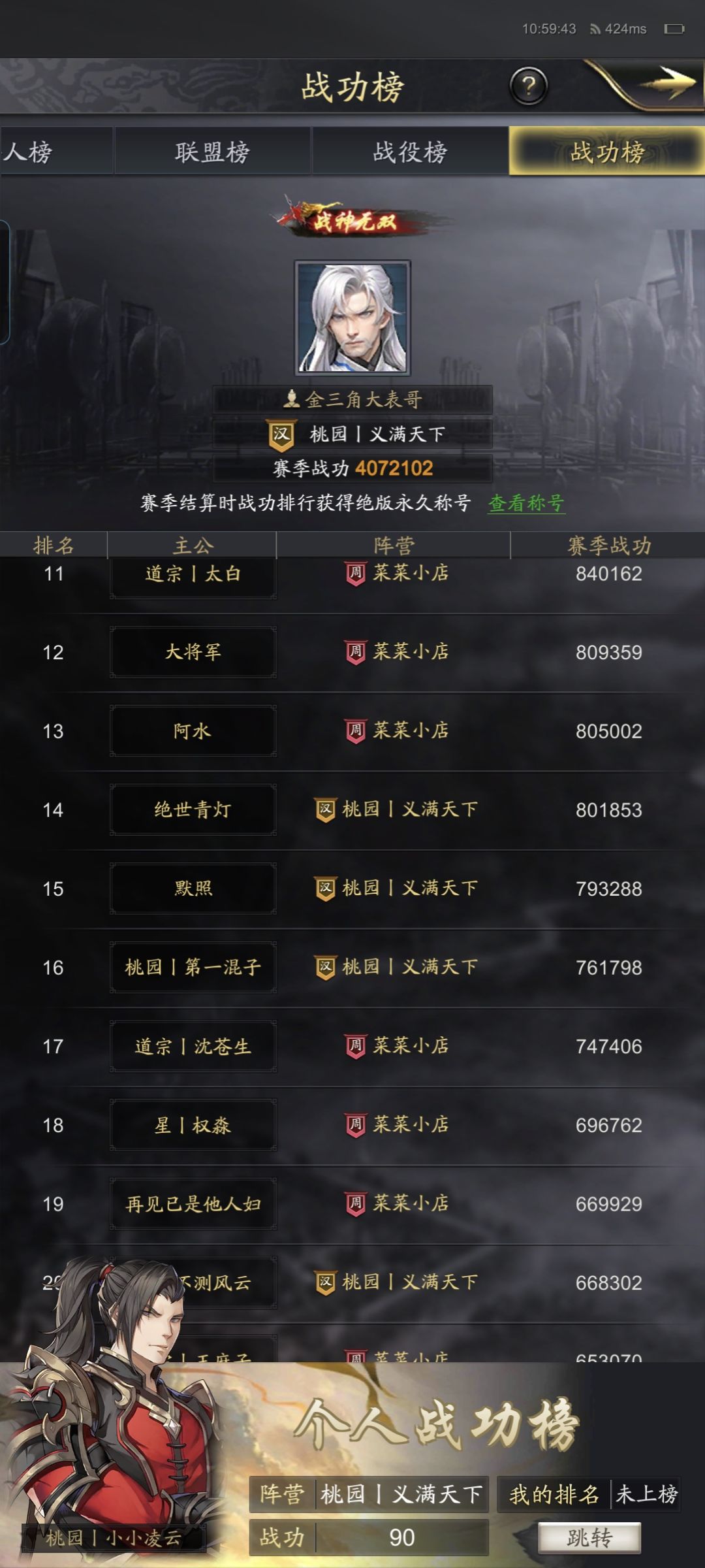 神将三国七擒孟获41区战功排名 1