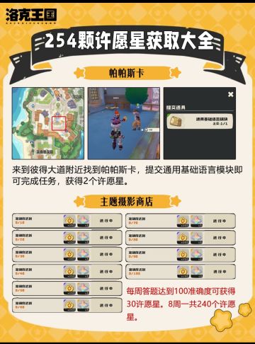 洛克王国254颗许愿星速拿攻略✨全点位汇总