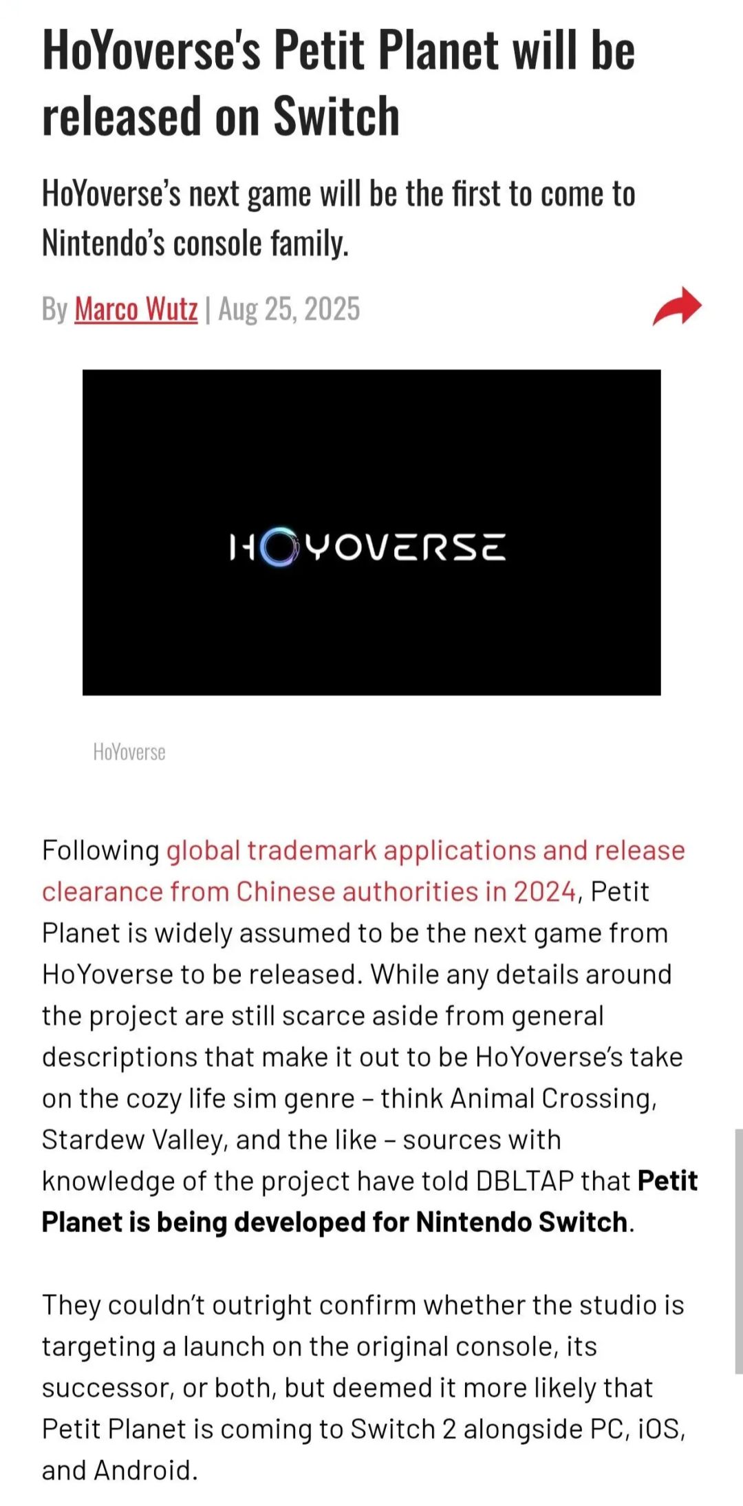 米哈游新作星布谷地首曝!或亮相TGS展! 2