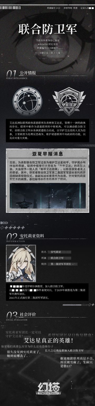 《幻塔》档案编号O13-联合防卫军