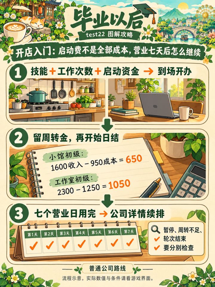 【test22攻略⑥】开店经营:算成本、看日结、续营业截图