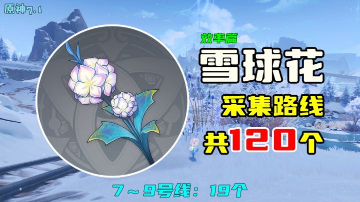【原神】雪球花采集路线(120个,效率篇),7~9号线:19个截图