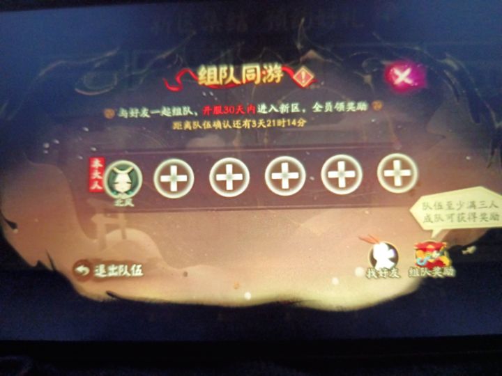 新区组队的小伙伴截图