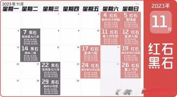【11月红石日历】十一月红石雨规律表！