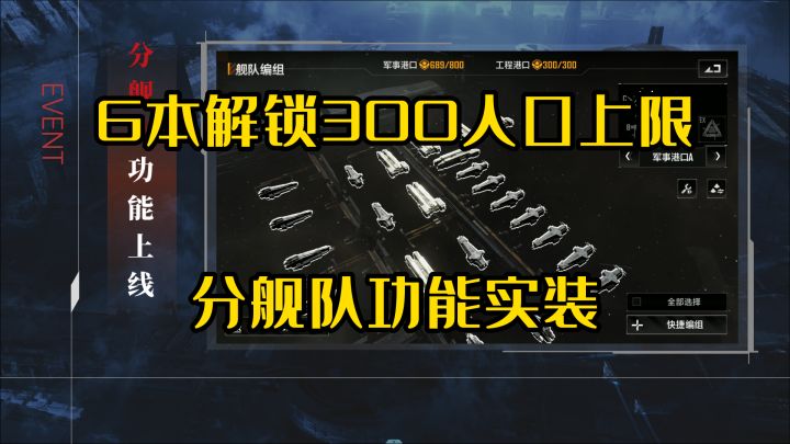 【更新速报】6本可解锁300人口上限,分舰队功能实装🐔6月28日⚡无尽的拉格朗日⚡截图