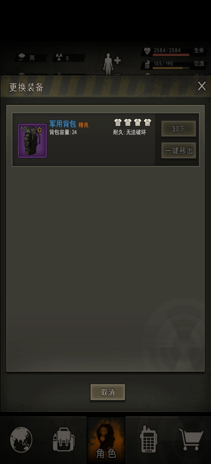 背包有完美品质吗?有的话容量多少呢?截图