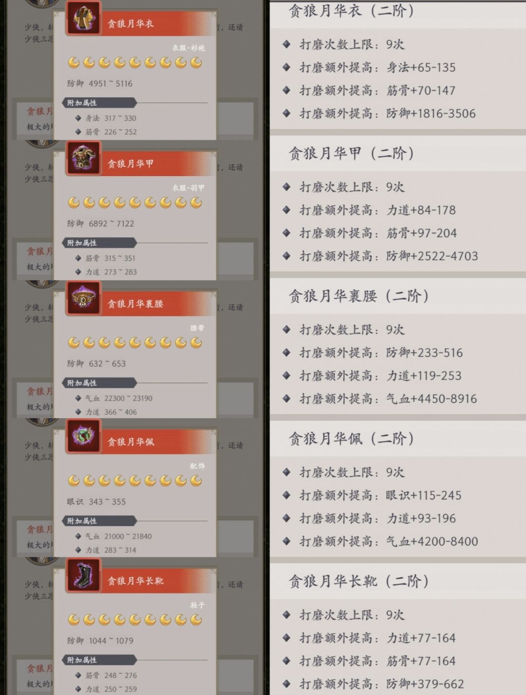贪狼满月属性上限 2