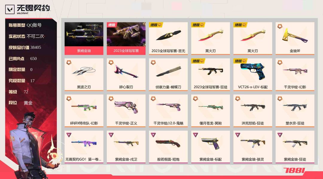 入了个端瓦热门皮肤号看看值不值 1