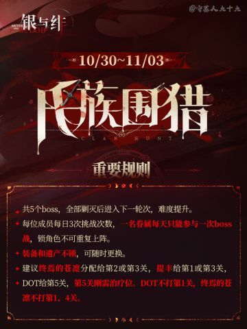 《银与绯》氏族围猎（10/30~11/03）