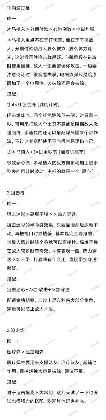 「攻略」所有武器的唯一配件评价与其搭配②——远程武器篇
本篇是关于《奇葩战斗家》的一篇非常主观、非常个人向的武器配件攻略，本篇只代表我个人观点，并非真理，说的不好的地方可以友好交流。
——往期——
第一期
——————
观前提示：
①奇葩的配件是多种多样的，每种配件都可能碰撞出不一样的火花，因此，一千个奇葩玩家中就有一千个配件搭配，如何搭配全凭个人意愿，本篇仅供参考！本篇仅供参考！本篇仅供参考！
②