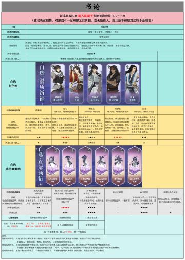 书论:3.0新入坑侠客卡池抽取指引2 6.27-7.9
