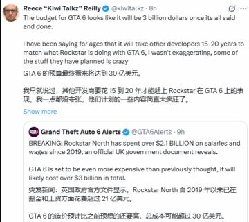 造价惊人！曝《GTA6》总成本近207亿！