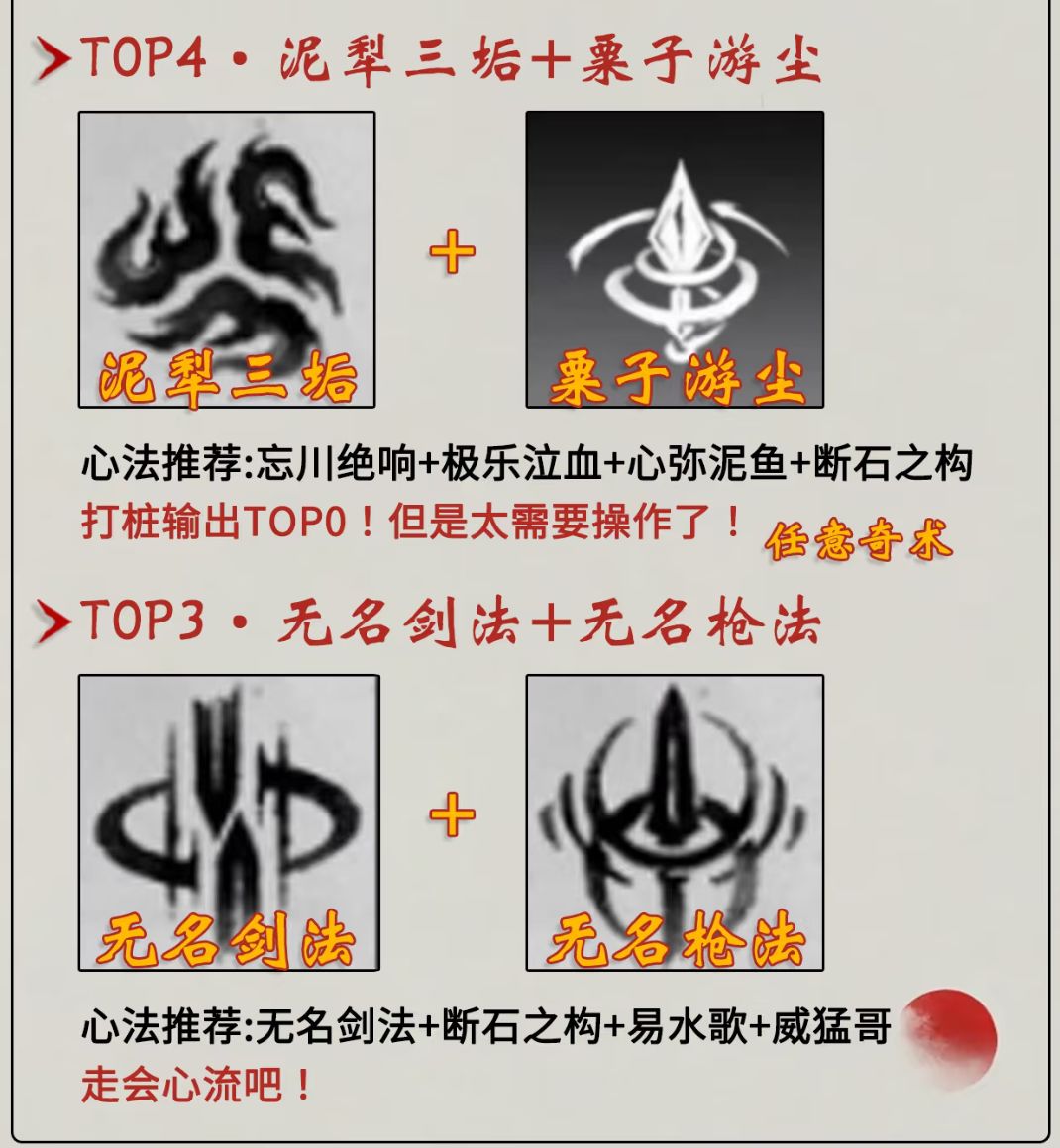 燕云80级武学搭配排行 2