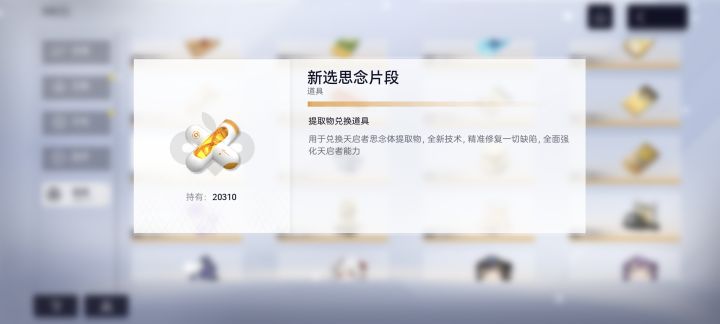 你怎么知道我有20310个新选思念片段?截图