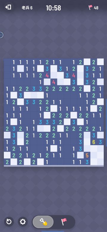 全靠手点玩得很刺激，最后查格子的样子也很狼狈