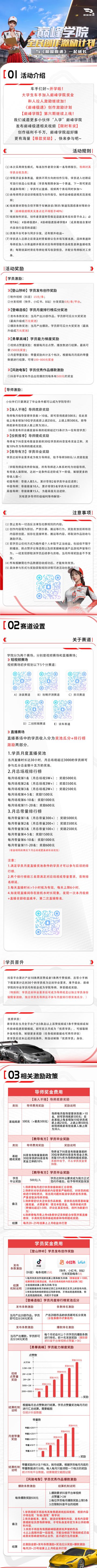 『巅峰学院』第六期上线：狠狠赚取3月的第一笔零花钱！
🔈『巅峰学院』第六期正式开启，本期『巅峰学院』创作激励继续拉满，只要投稿发布巅峰极速内容，最高可获得单月750元基础发布奖金，再加参与两个万元奖池的瓜分和最高4800元激励！直播开播巅峰极速内容，瓜分十五万奖池+最高万元激励！快点击下方长图查看学院详情，解锁你的二重身份，成为狂拿奖励的创作者吧[爱你]~
此外，本期巅峰学院依旧为大学生车手准备了