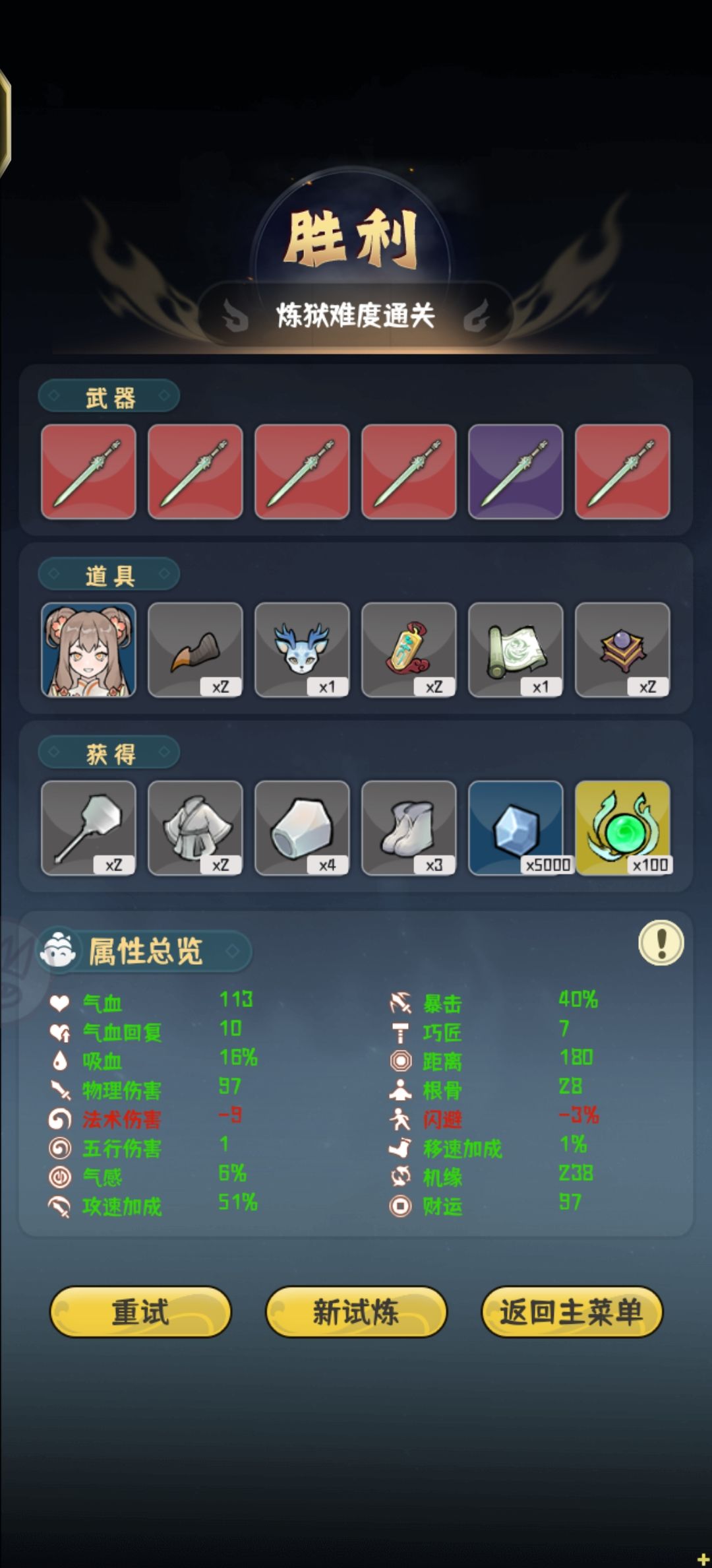 所有角色通关！ 2