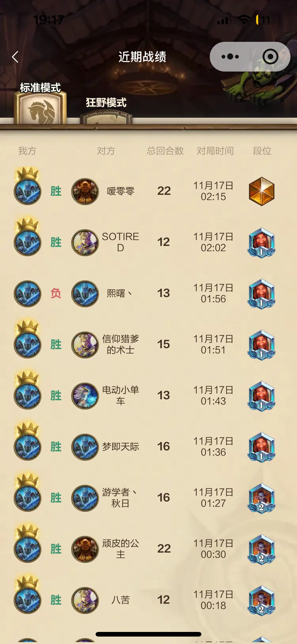 #炉石传说 ### 蓝蓝绿
# 职业：死亡骑士
# 模式：标准模式
# 天马年
#
# 2x (0) 寒冬号角
# 2x (1) 奇迹推销员
# 2x (2) 寒冬先锋
# 2x (2) 恐惧猎犬训练师
# 1x (2) 殉船
# 1x (2) 甜筒殡淇淋
# 2x (2) 脆骨海盗
# 1x (2) 血法师萨尔诺斯
# 2x (2) 采矿事故
# 1x (2) 麦芽岩浆
# 1x (3) 戈贡佐截图