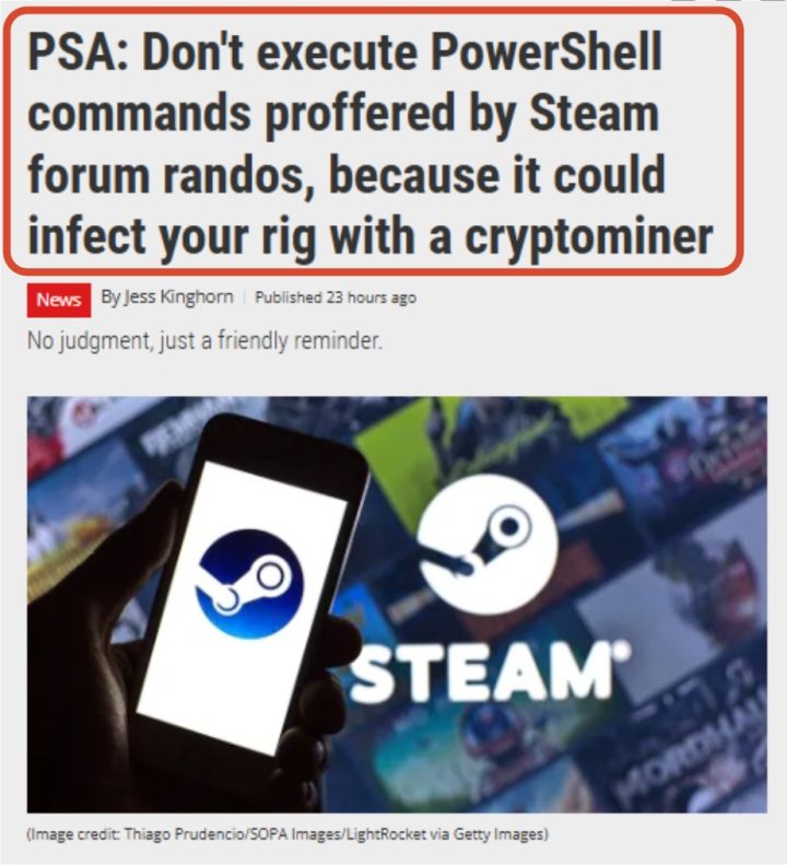 Steam论坛藏木马!热心帮忙实为挖矿!!截图