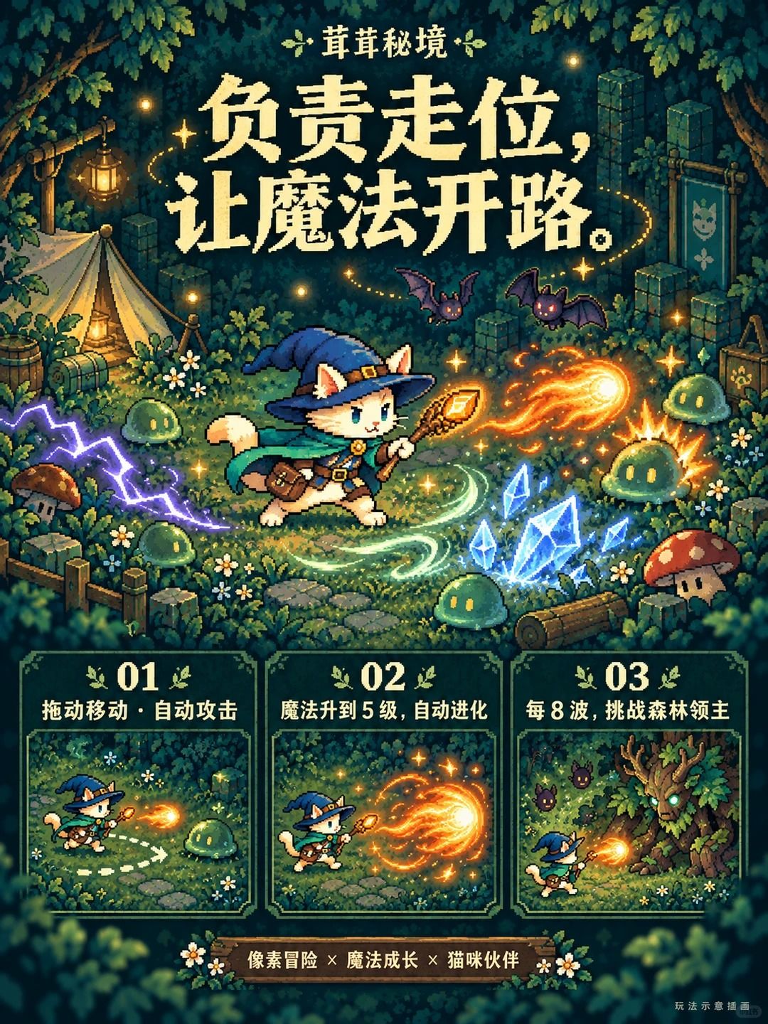 我开发的猫咪魔法小游戏-《茸茸秘境》上架啦 2