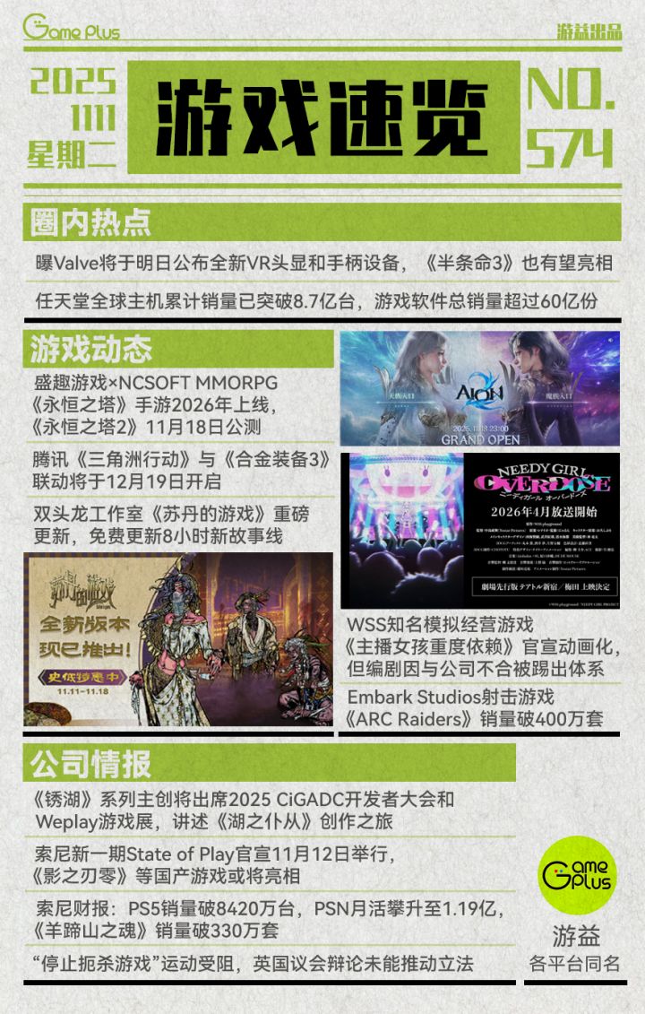 游戏行业值得关注的信息-11.11截图