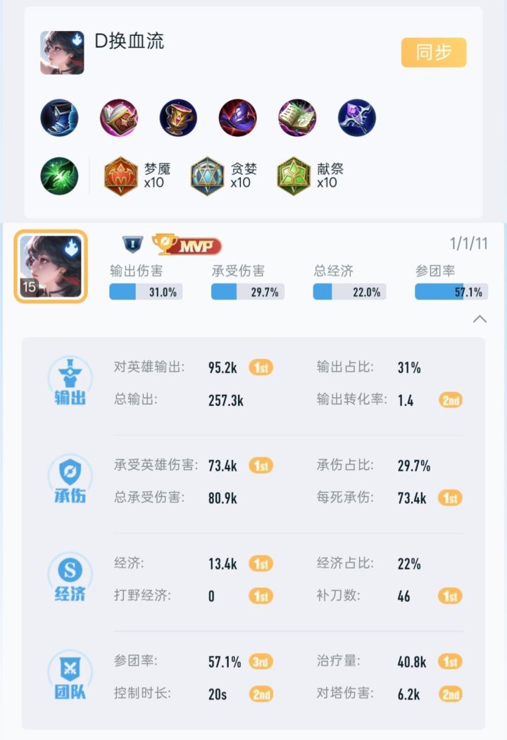 一局打完没一滴血是自己的截图