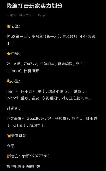 ☀降维打击实力排行2