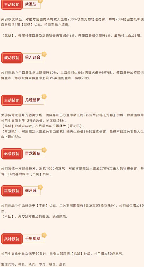 关羽技能解析 2