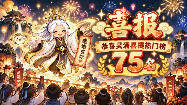 《灵涌》更新公告|10 月 6 日(其二)· 庆祝热门榜截图