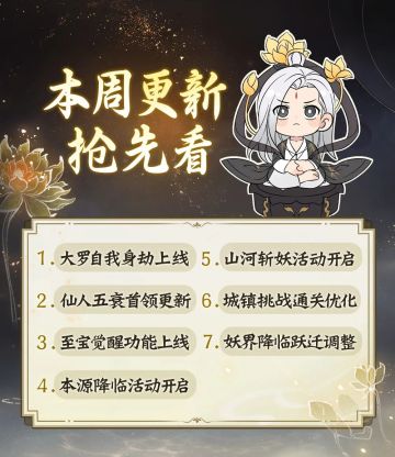 大罗自我身劫、五衰最终首领上线！本周更新速递