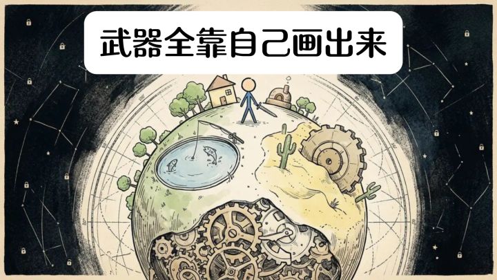 武器全靠自己画出来?在《小世界》里当个画风清奇的火柴人截图