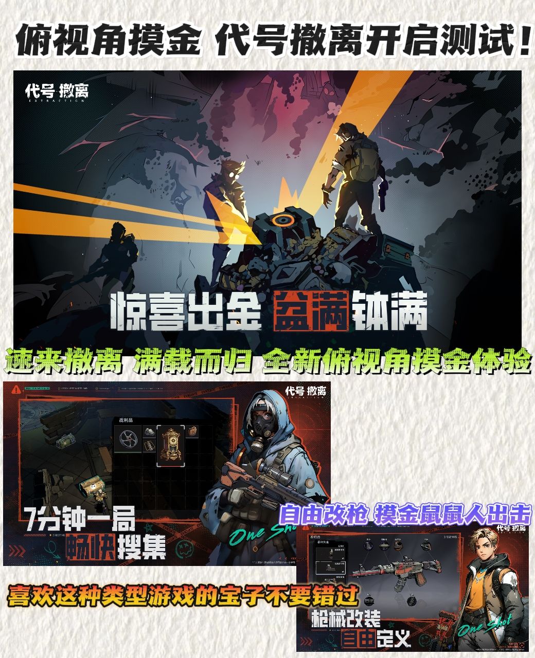 俯视角摸金游戏❗代号撤离开启测试!别错过 1