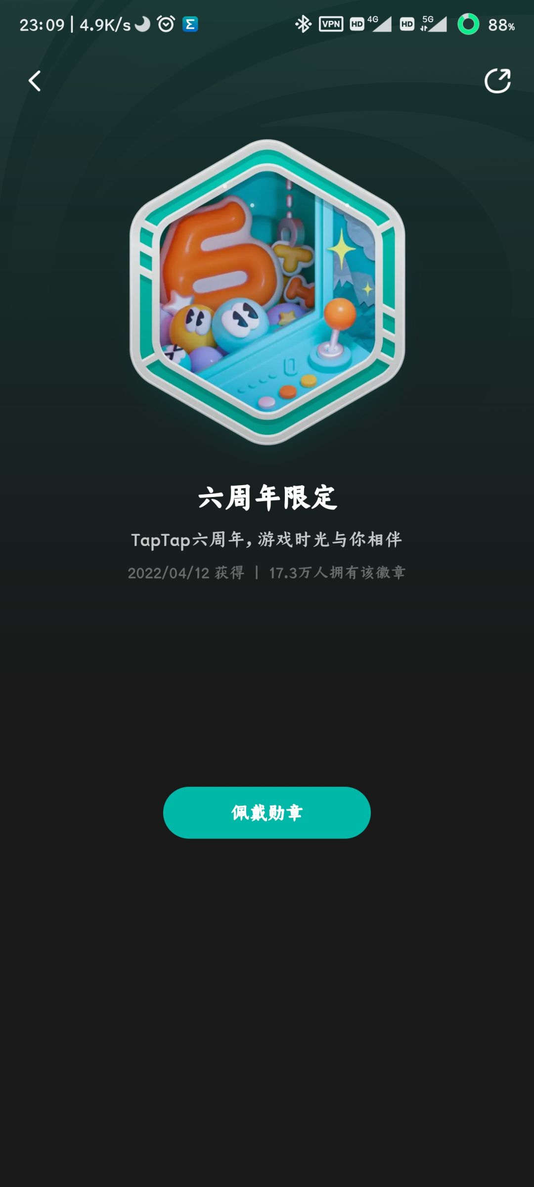 为什么从二周年到七周年的纪念徽章 6