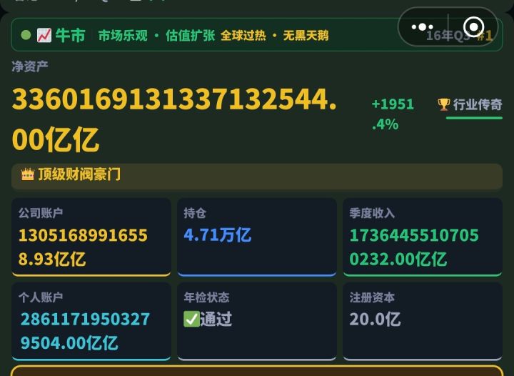 可不可以把资产的数量级调高一点呀，一长串看着花眼截图